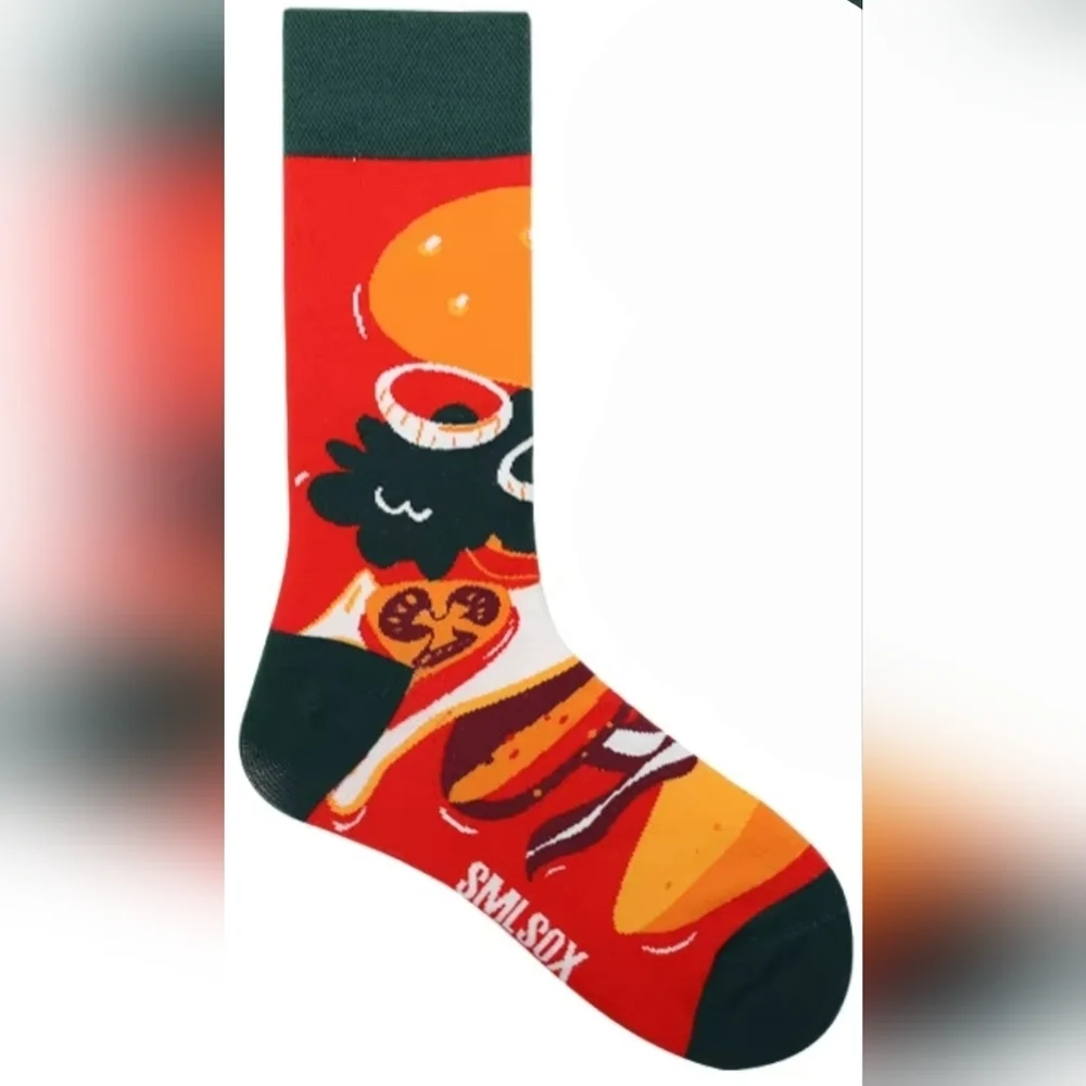 Tomato Theme Novelty Fashion Socks Crew Socks New Green & Red